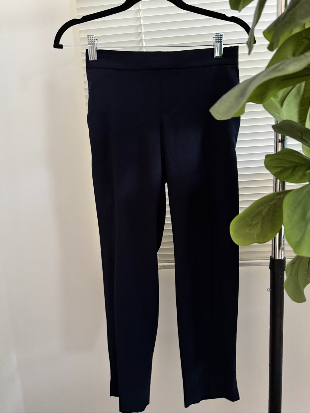 Banana Republic Navy Straight-Leg Pull-On Pants